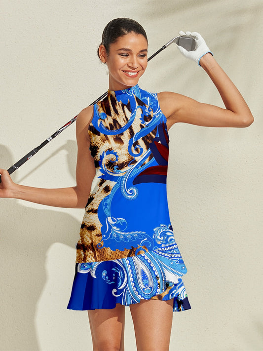 Wildlife Party Ruffle 35.5 Inch Dress For Golf Pickleball & Tennis