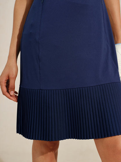 More Than Basic Sleeveless 38.5 Inch Pleated Dress