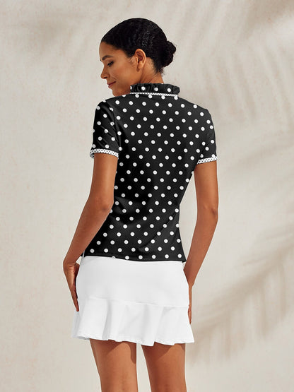 Hyper-prep Polo con Volantes y Cuello en V UPF50+