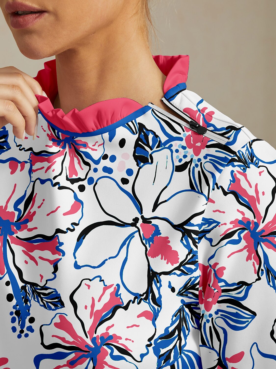 Botanical Energy Sudadera de Golf con Cuello de Volantes