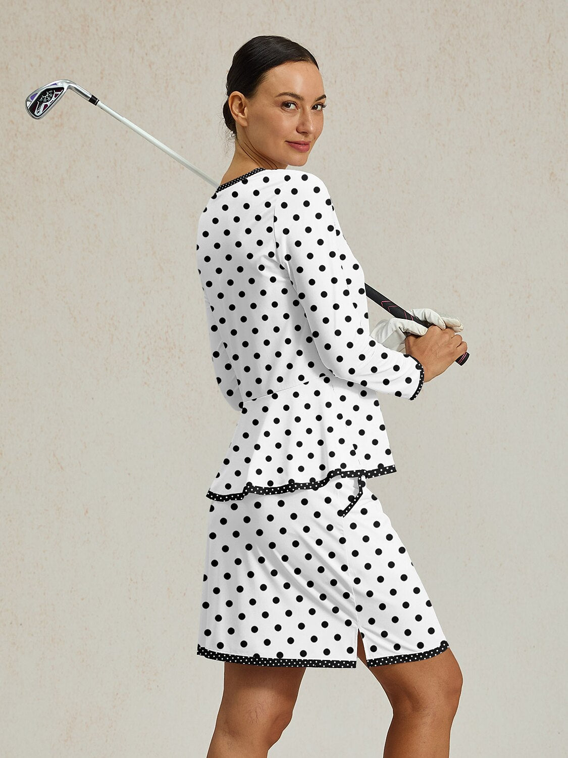 Hyper-prep Polo Top con Volantes Sedosos UPF50+