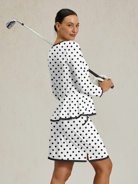 Hyper-prep Silky Ruffle Polo Top UPF50+