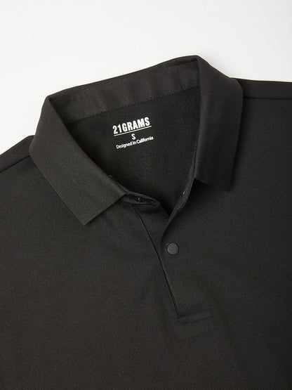 Aqua Wool Camisa Polo de Manga Larga para Hombre con Botones a Presión