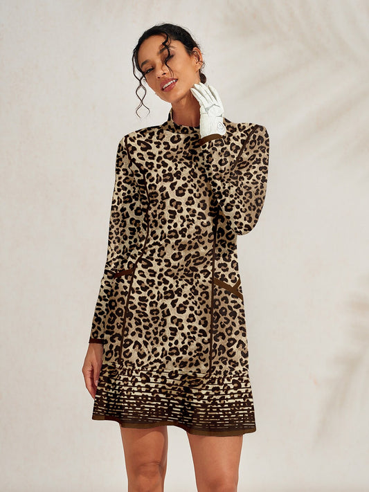 Wildlife Party Long Sleeve Ruffle 36.5 Inch Dress