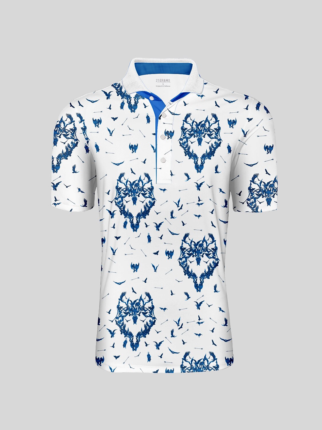 Wildlife Party Men's Ribbed Collar Polo Top UPF50+