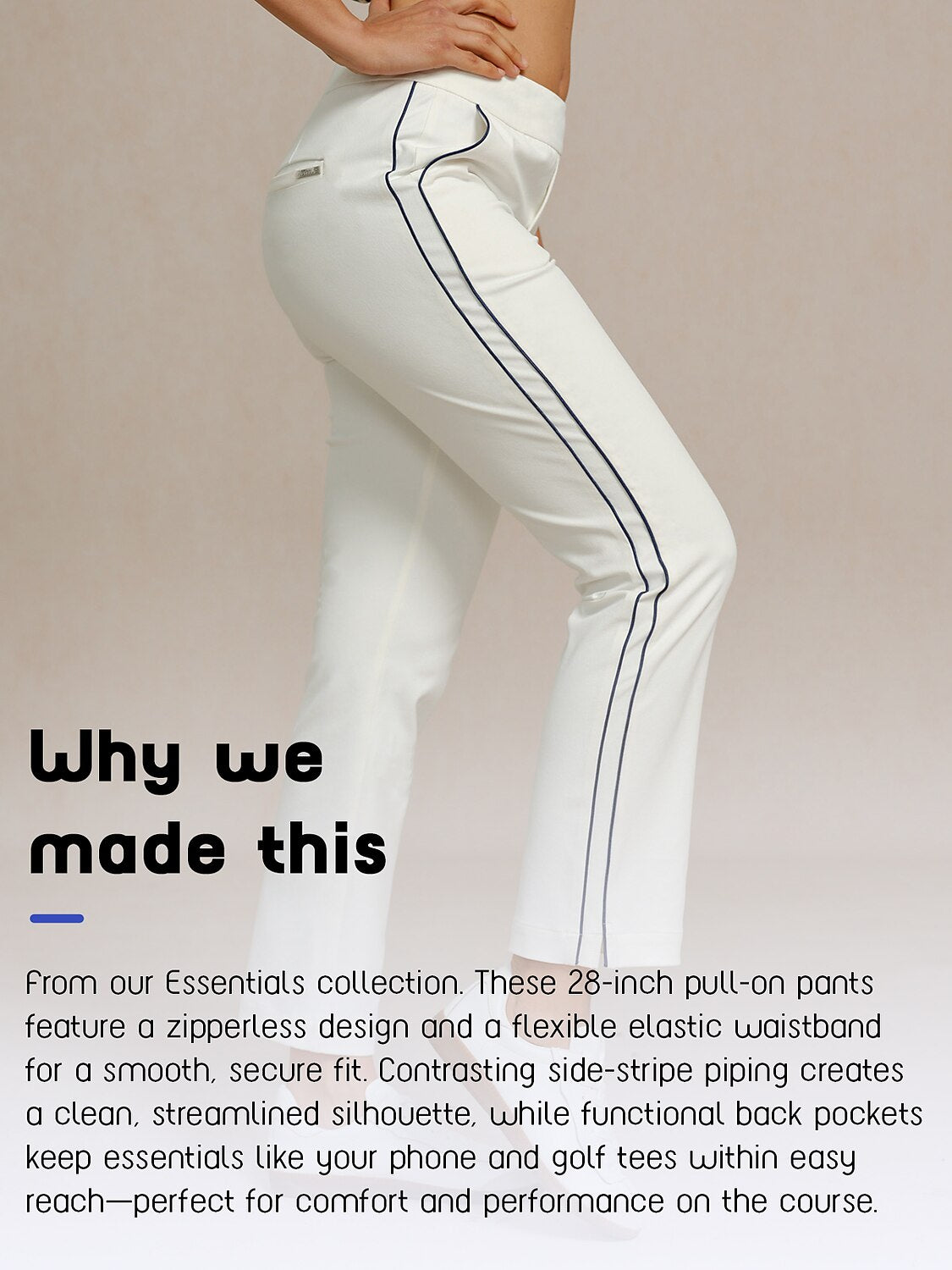 Eagle 28 Inch Performance Stretch Trimmed Ankle Pants