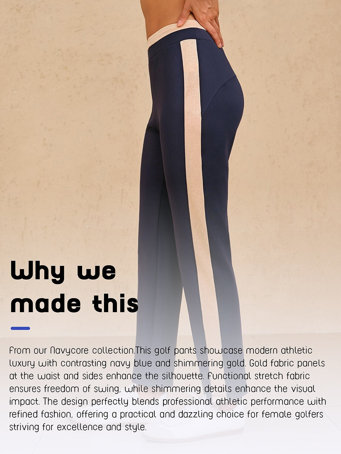 Navycore 39 Inch Stretch Kleurblok Enkelbroeken