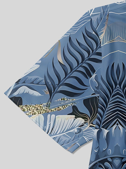 Hyped-up Tropical メンズ リブ襟ポロシャツ UPF50+