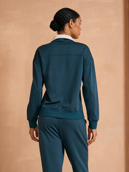 UltraSoft Color Block Quarterzip Sweatshirt