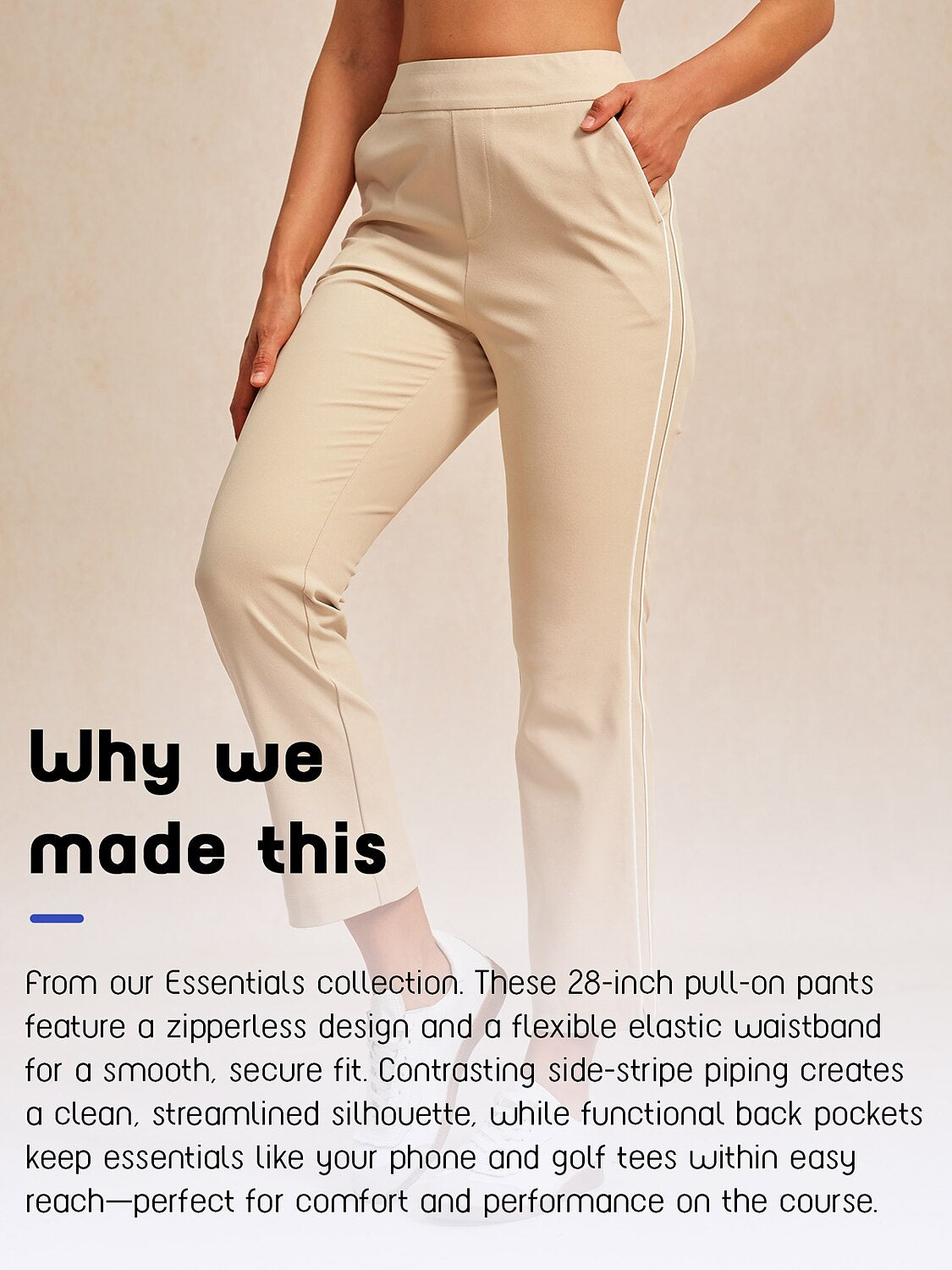 Eagle 28 Inch Performance Stretch Trimmed Ankle Pants