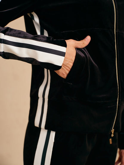 UltraSoft Velvet Chaqueta de Manga Larga con Cierre Completo