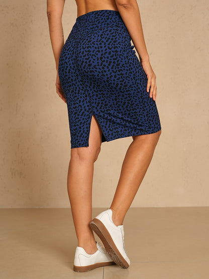 More Than Basic 24 Inch Stretch Leopard Skirt