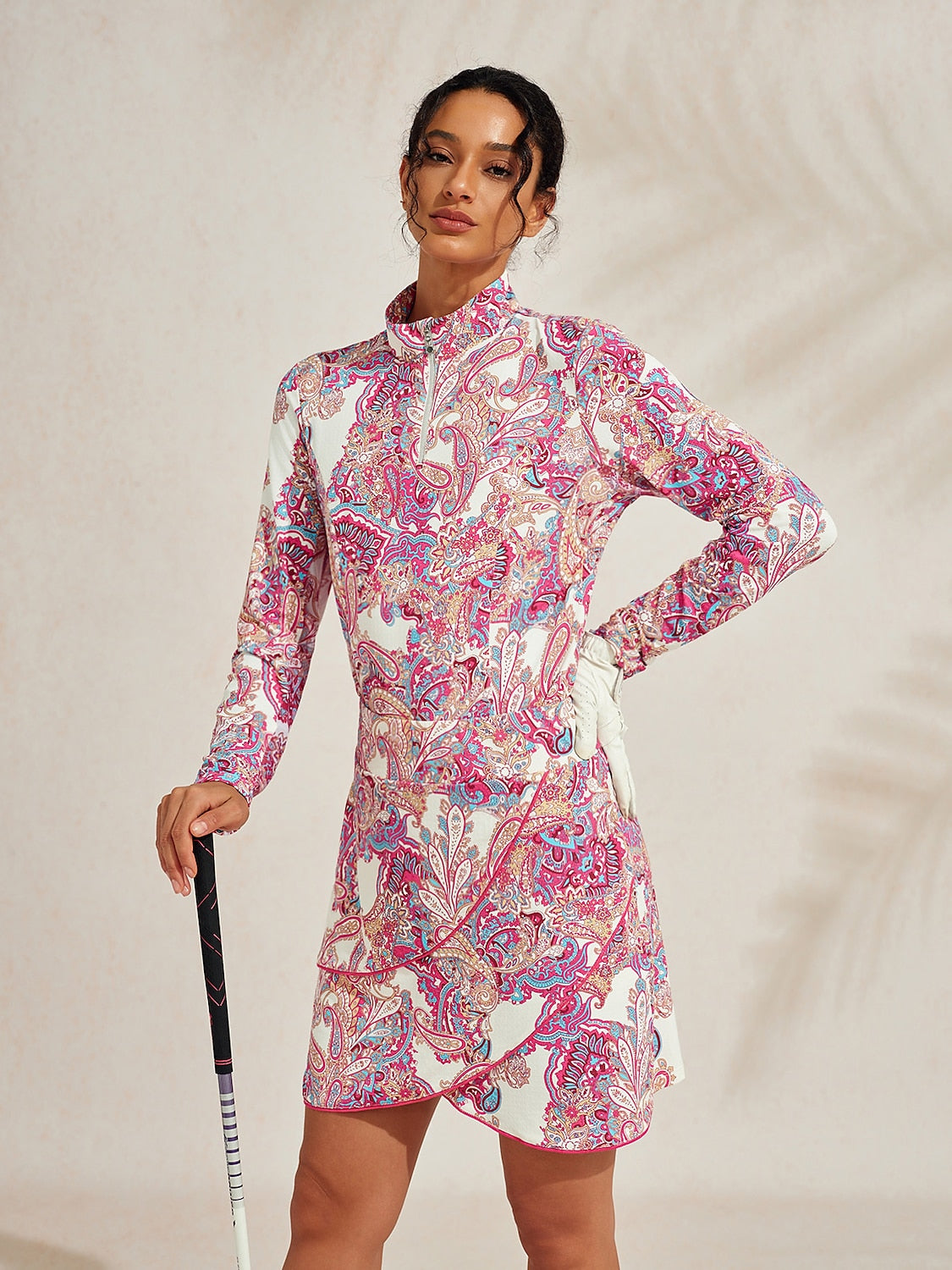 Premium Long Sleeve Mock Neck Quarterzip UPF50+