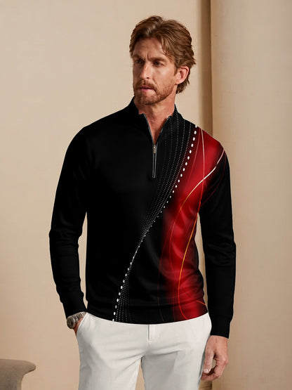 Air Brush Men's Golf Shirt Quarterzip UPF50+