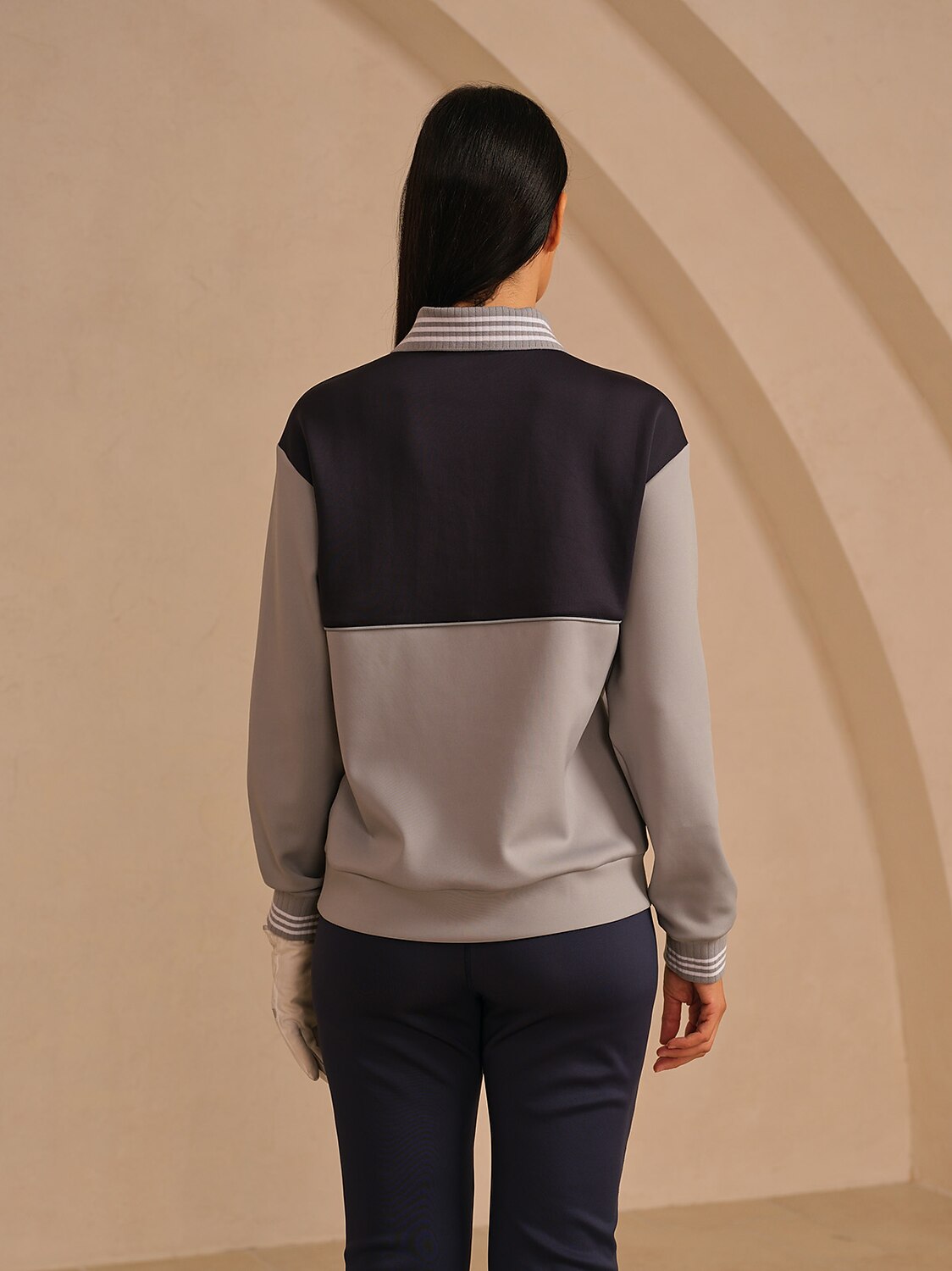 More Than Basic Asymmetrical Collar Golf Sweatshirt