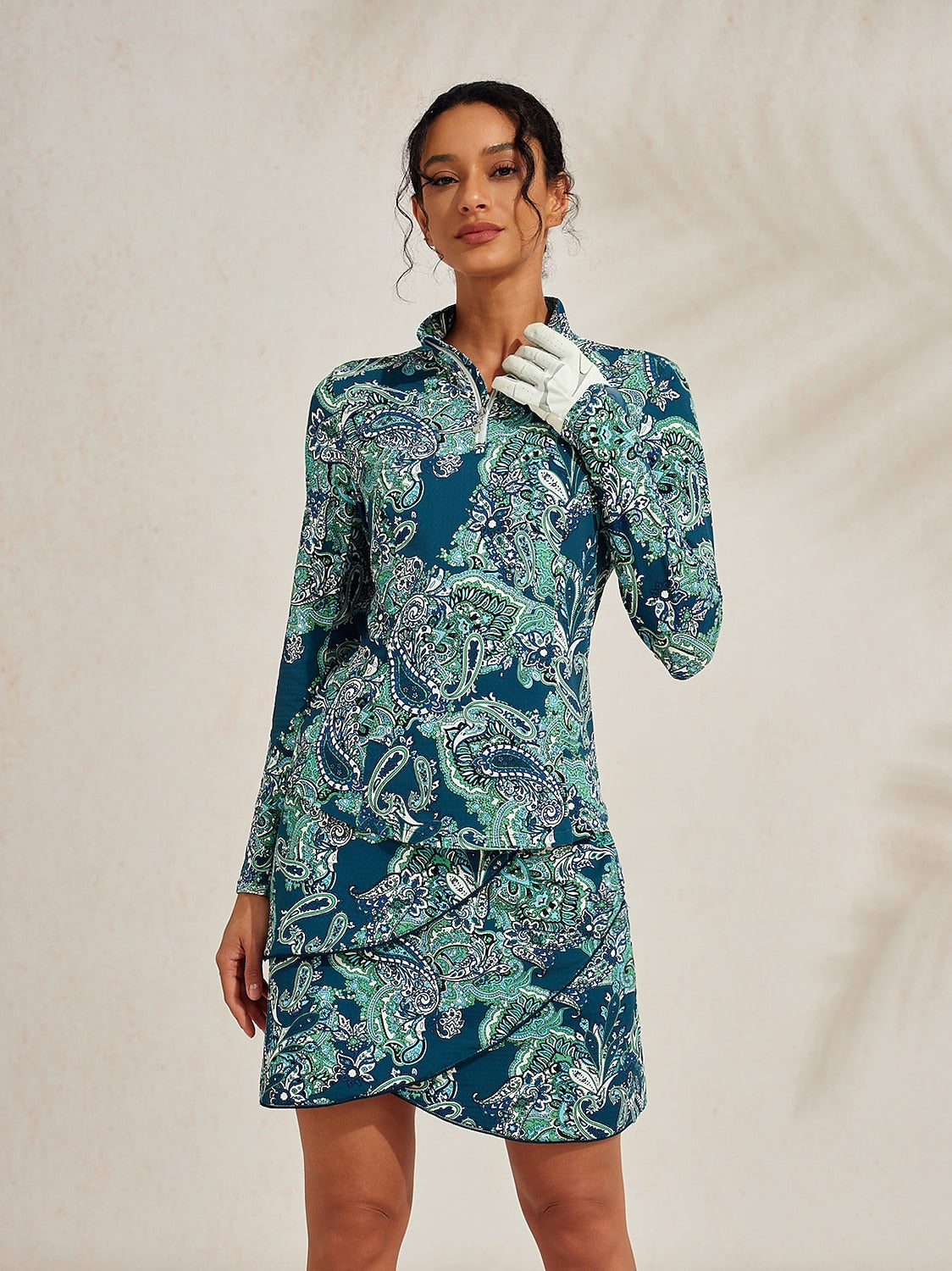 Premium Long Sleeve Mock Neck Quarterzip UPF50+