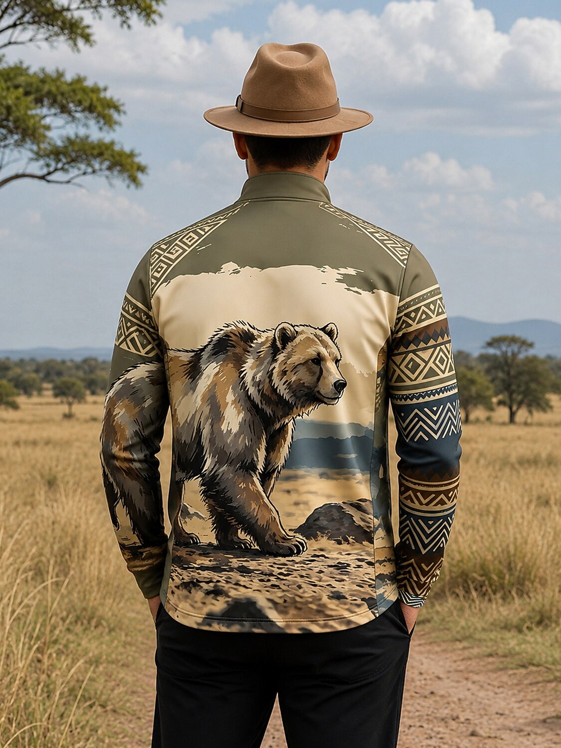 Wildlife Party Men's Golf Shirt Quarterzip UPF50+