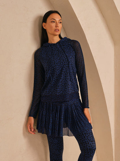 ベーシック以上のレオパードメッシュゴルフフーディー