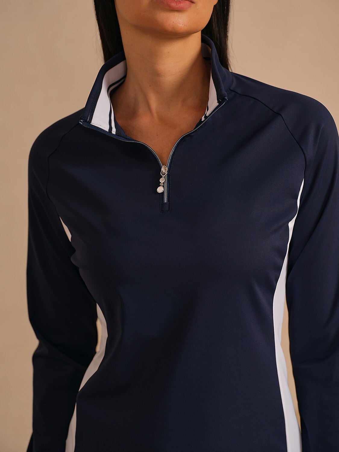 Navycore 長袖 カラーブロック クォータージップ UPF50+