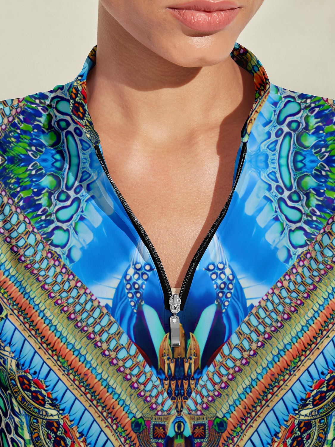 Pretty Feminine Silky Golf Shirt Quarterzip UPF50+