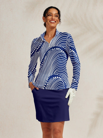 Hyper-prep Camiseta de Golf con Cuello Cuarto Cremallera UPF50+