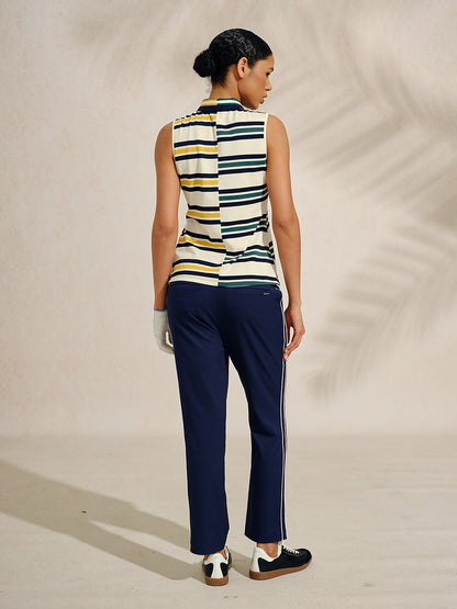 Navycore Sleeveless Colorblock Pique Golf Polo Shirt