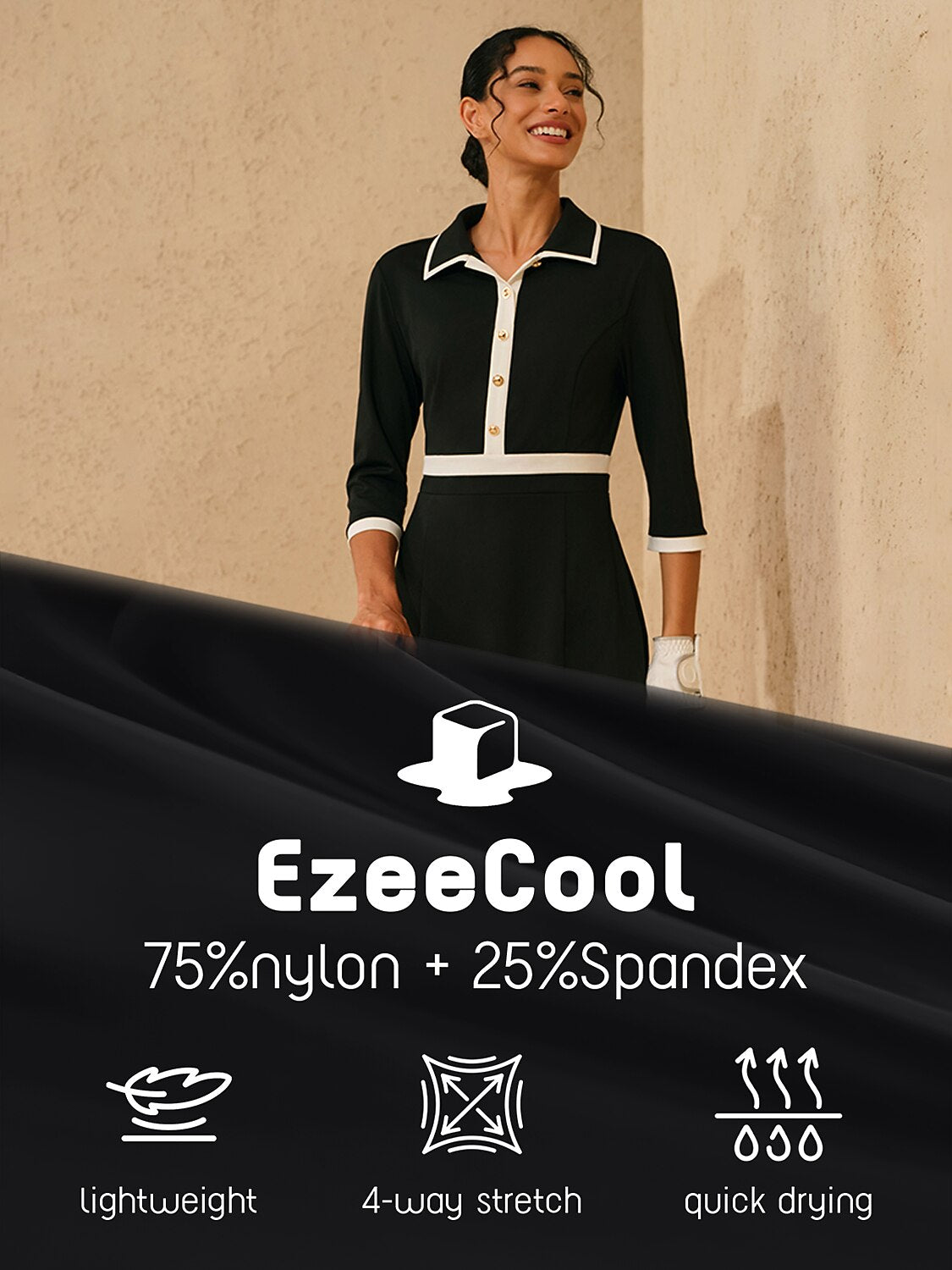 More Than Basic Abito Asimmetrico con Volant e Maniche 3/4, Lunghezza 36,5 Pollici