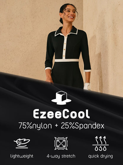 More Than Basic Abito Asimmetrico con Volant e Maniche 3/4, Lunghezza 36,5 Pollici