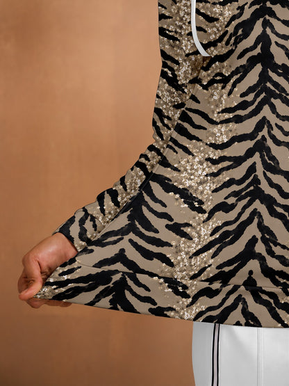 Wildlife Party Long Sleeve Trimmed Sweatshirt