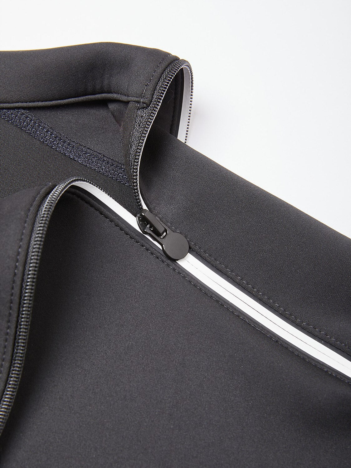 Sudadera básica para hombre con cuello irregular y cremallera, manga larga