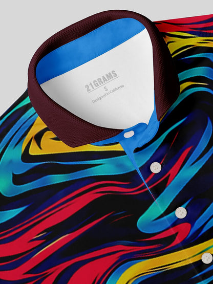 Inked Skins Men's Ribbed Collar Polo Top UPF50+