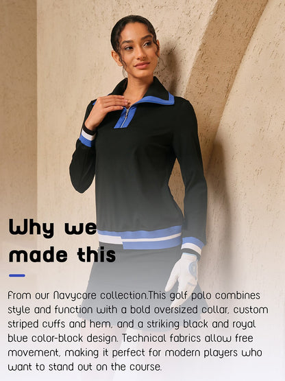 Navycore Color Block Golfpolo met Reverskraag UPF50+