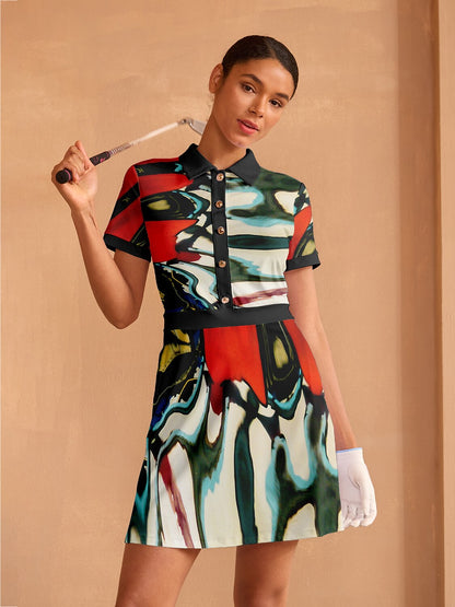 Inked Skins Short Sleeve A-Line 36.5 Inch Dress