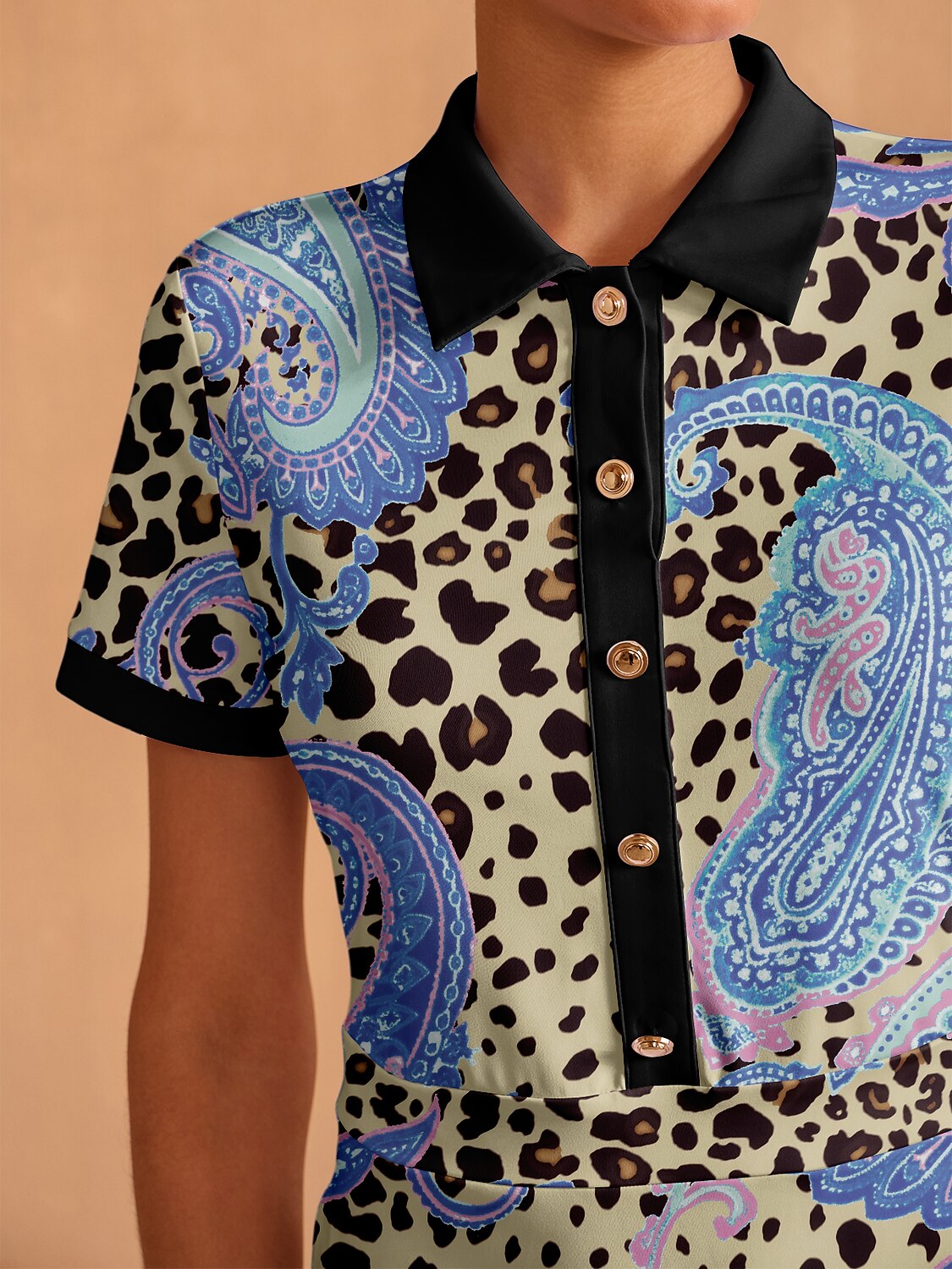 Wildlife Party Short Sleeve A-Line 36.5 Inch Dress