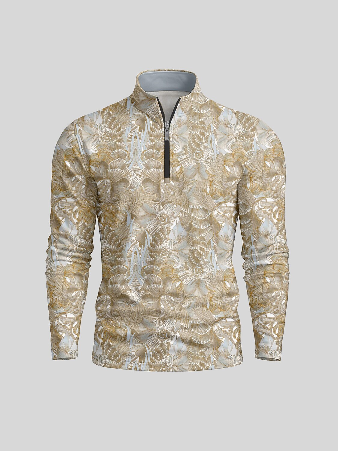 Hyped-up Tropical Men's Golf Shirt Quarterzip UPF50+