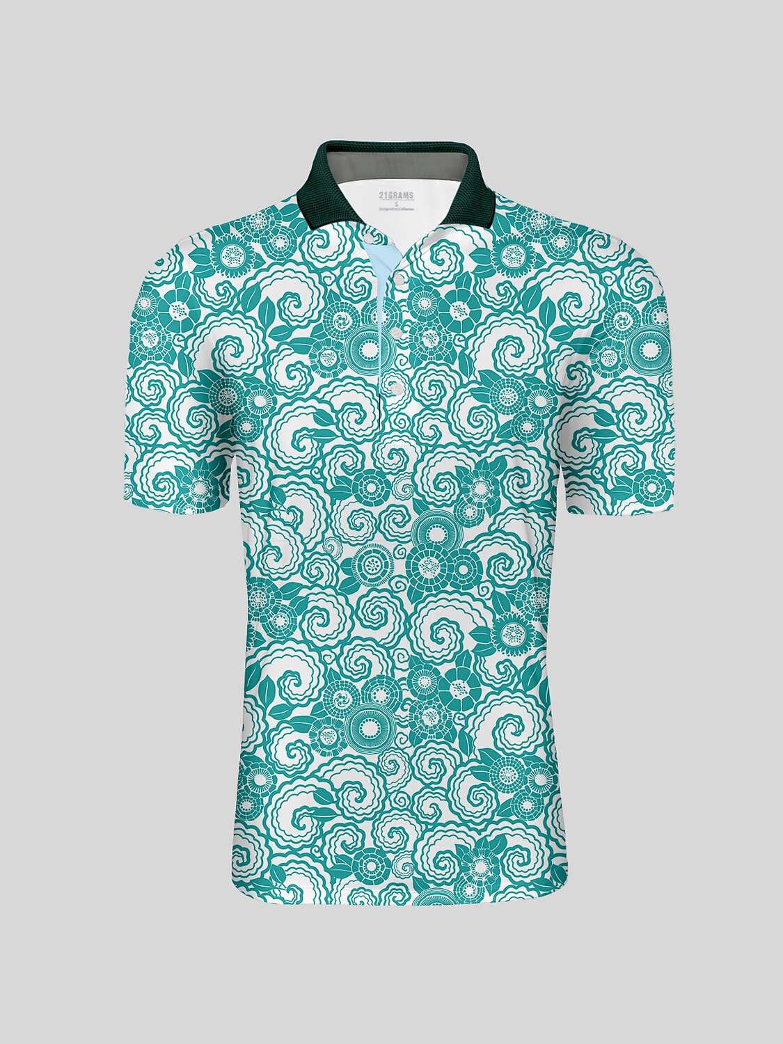 Botanical Energy Men's Ribbed Collar Polo Top UPF50+