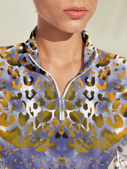 Maglia Golf Inked Skins in Raso con Zip a 1/4 UPF50+