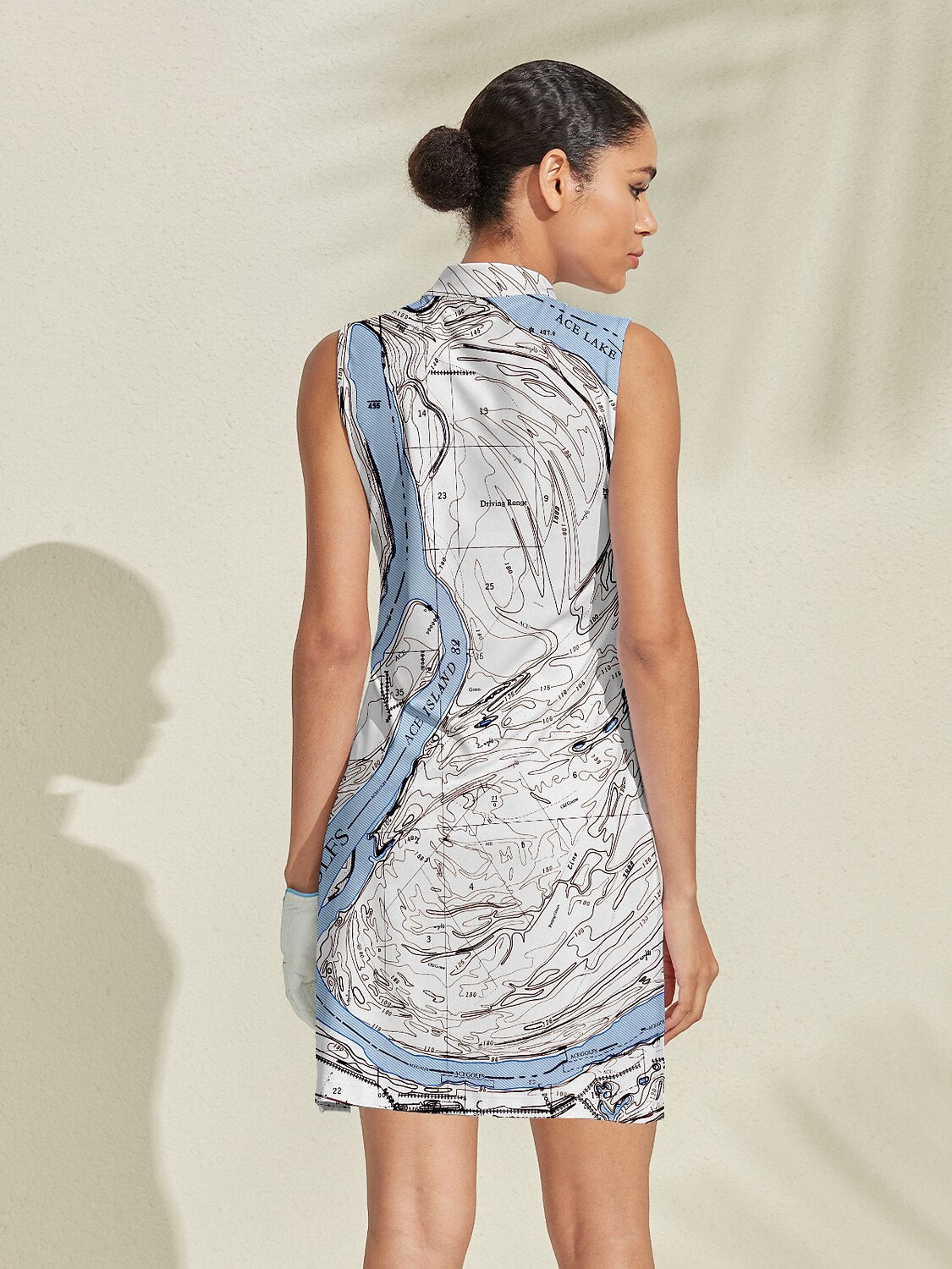 Playful Nautical Sleeveless 36.5 Inch Dress UPF50+