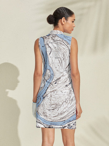 Playful Nautical Sleeveless 36.5 Inch Dress UPF50+