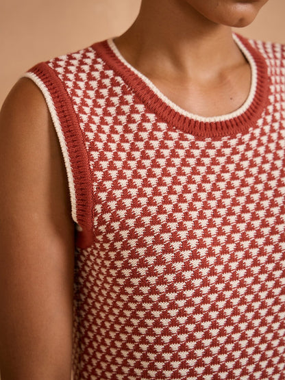 Crisp Couture Crewneck Textured Knit Tank