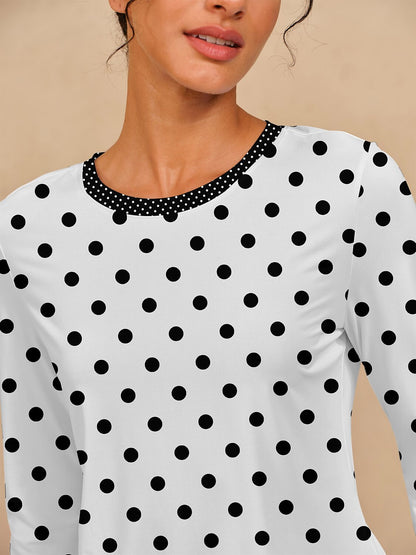 Hyper-prep Polo Top con Volantes Sedosos UPF50+