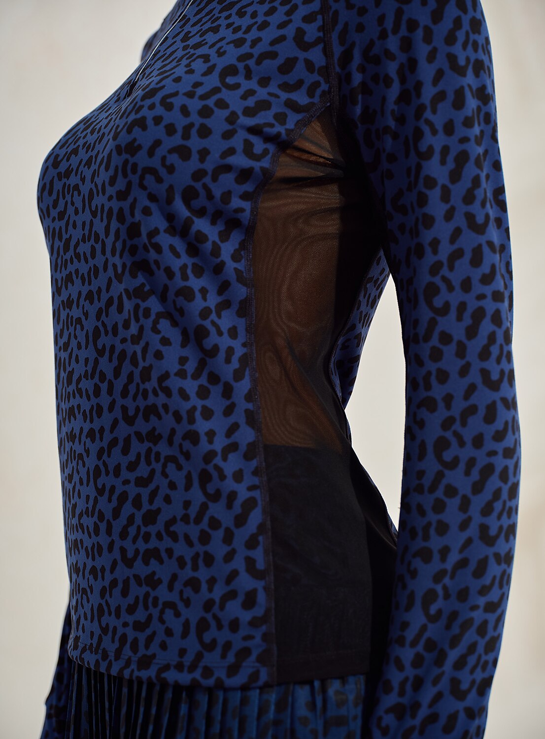 More Than Basic Leopard Mesh Golf Shirt Quarterzip