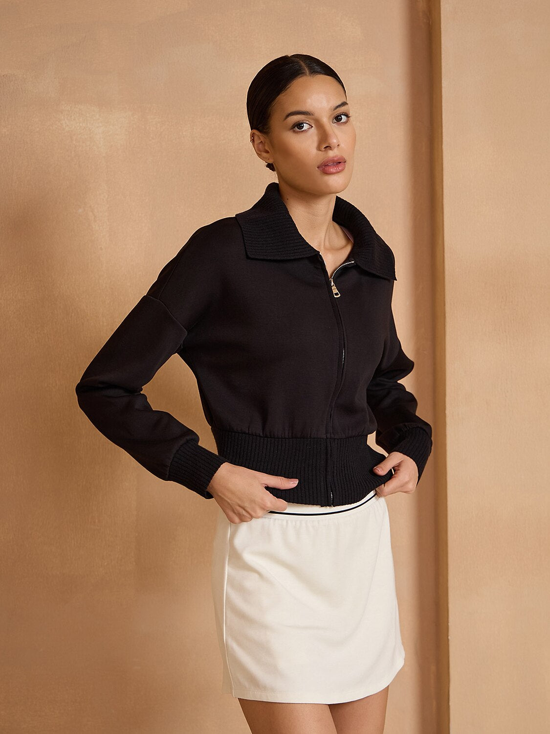 More Than Basic Full Zip Cropped Golf Jacket