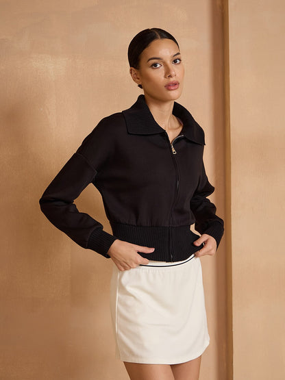 More Than Basic Full Zip Cropped Golf Jacket