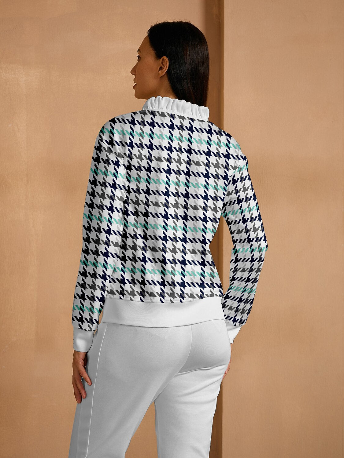 Not So Classic Long Sleeve Ruffle V-Neck Sweatshirt