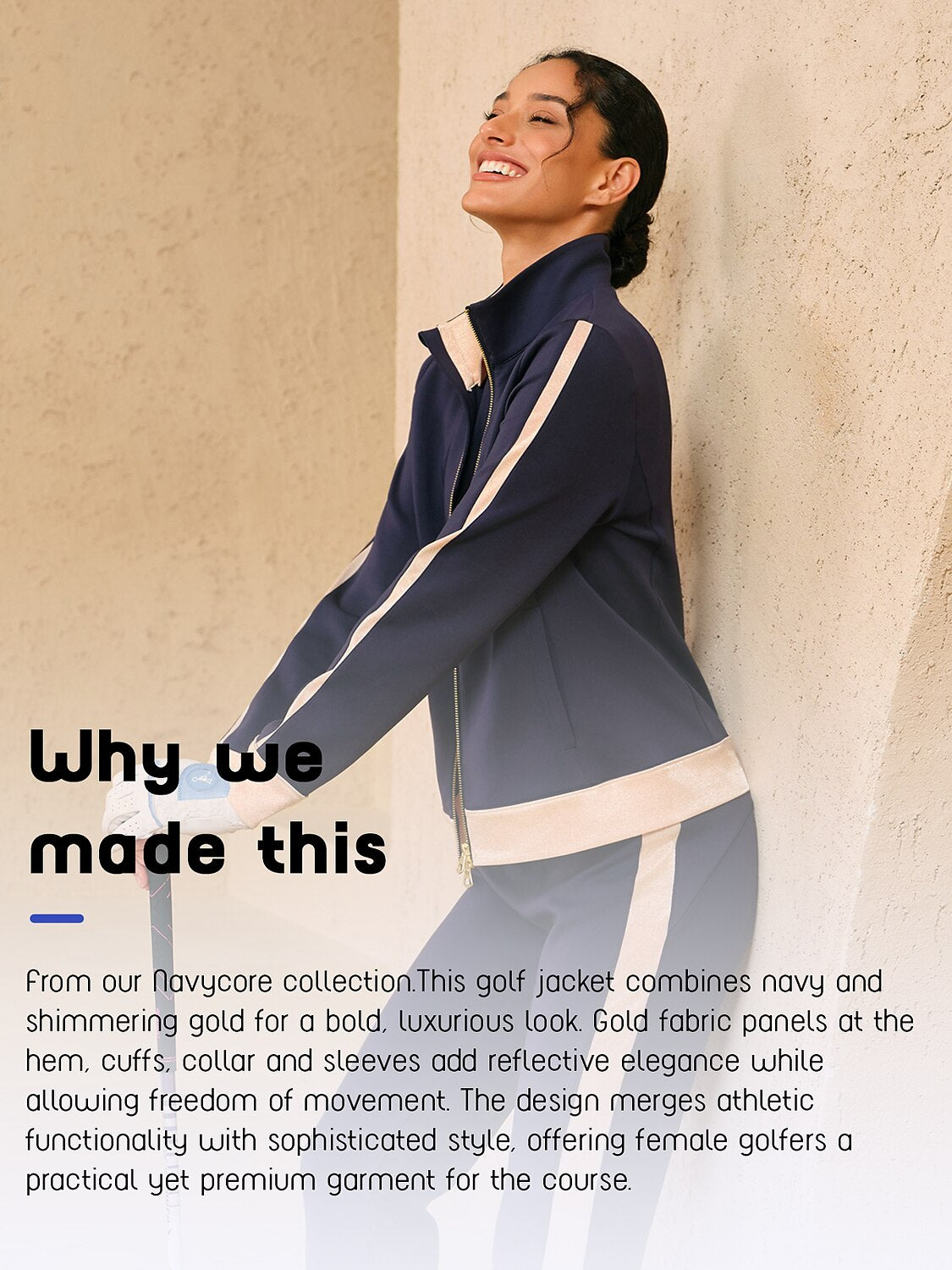 Navycore カラーブロック フルジップ ゴルフジャケット