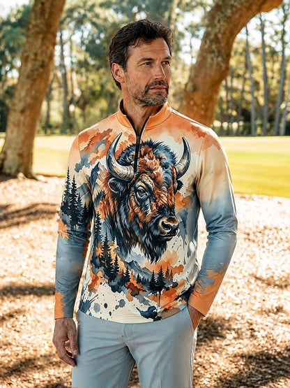 Wildlife Party Men's Golf Shirt Quarterzip UPF50+