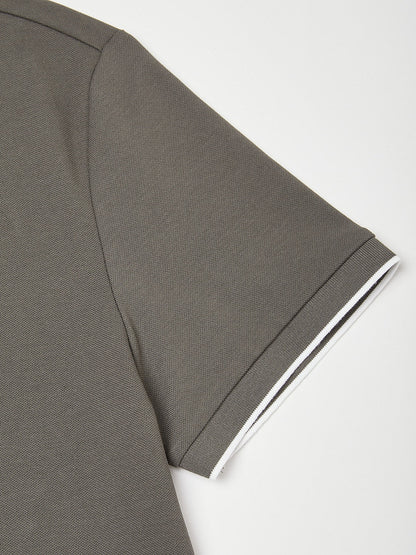 NaturalComfy Polo de Hombre de Manga Corta con Cuello Cuarto de Cremallera