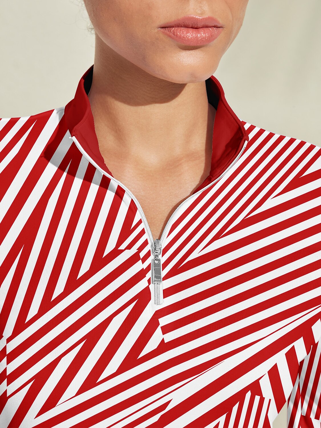Playful Nautical Silky Golf Shirt Quarterzip UPF50+