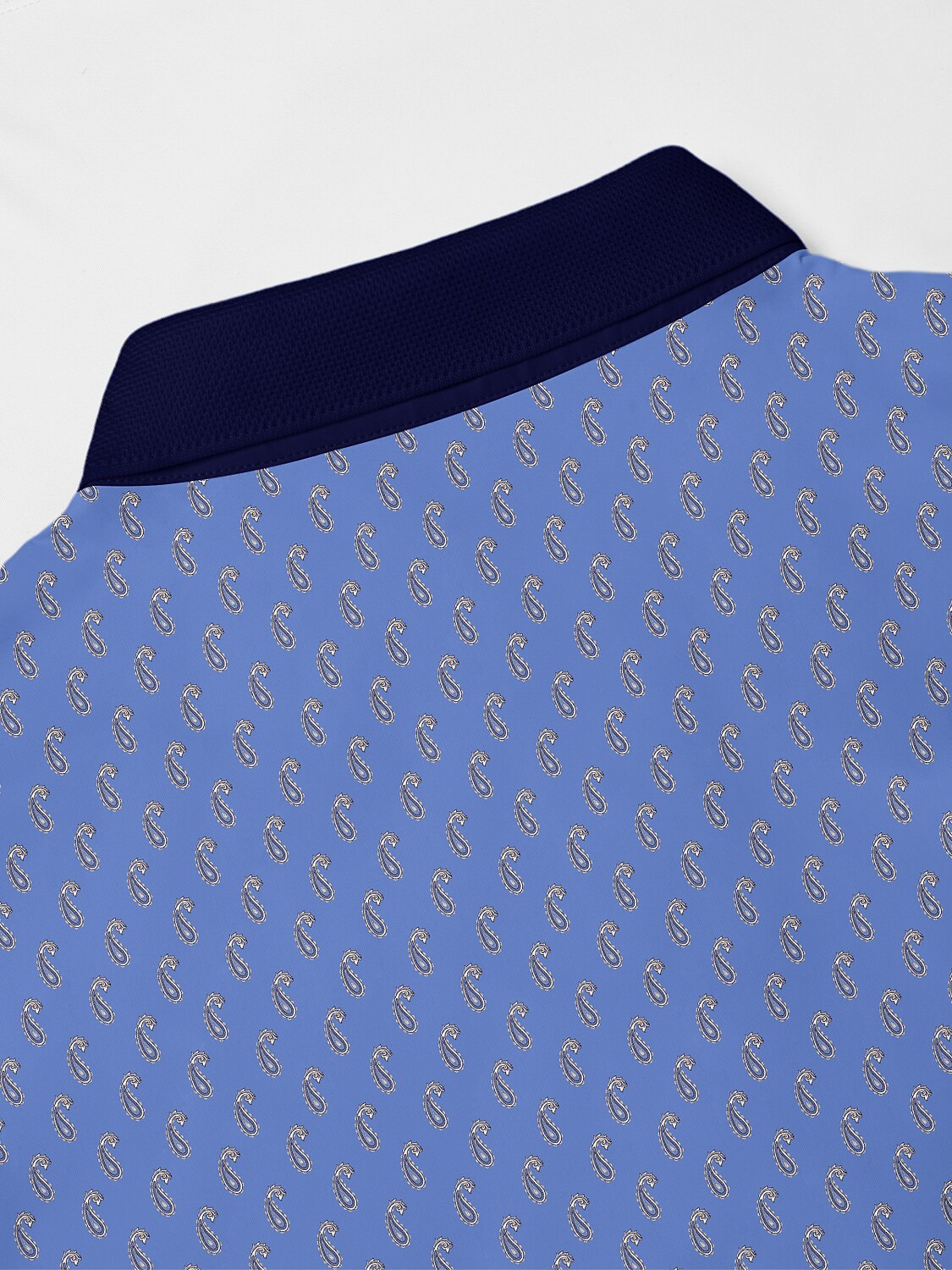 Playful Nautical Men's Ribbed Collar Polo Top UPF50+